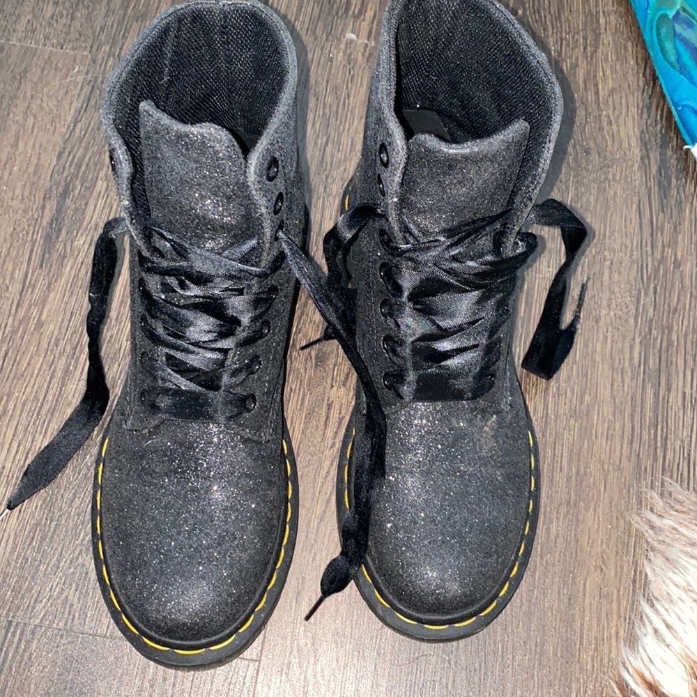 Sparkly Black Doc Marten. 1460 pascal glitter
